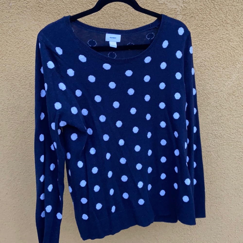 Polka Dot Crew Neck Sweater